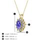 3 - Hazel 7x5 mm Oval Cut Tanzanite and Round Diamond Double Bail Halo Pendant Necklace 