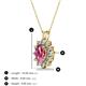 3 - Hazel 7x5 mm Oval Cut Pink Tourmaline and Round Diamond Double Bail Halo Pendant Necklace 