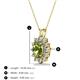 3 - Hazel 7x5 mm Oval Cut Peridot and Round Diamond Double Bail Halo Pendant Necklace 