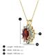 3 - Hazel 7x5 mm Oval Cut Red Garnet and Round Diamond Double Bail Halo Pendant Necklace 