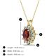 3 - Hazel 7x5 mm Oval Cut Red Garnet and Round Diamond Double Bail Halo Pendant Necklace 