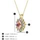3 - Hazel 7x5 mm Oval Cut Morganite and Round Diamond Double Bail Halo Pendant Necklace 