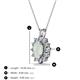 3 - Hazel 7x5 mm Oval Cut Opal and Round Diamond Double Bail Halo Pendant Necklace 