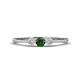 1 - Shirley 4.00 mm Round Created Alexandrite and Diamond Three Stone Engagement Ring 