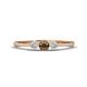 1 - Shirley 4.00 mm Round Smoky Quartz and Diamond Three Stone Engagement Ring 