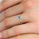 5 - Shirley 3.50 mm Round Blue Topaz and Lab Grown Diamond Three Stone Engagement Ring 