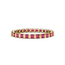 Clarissa Princess Cut Ruby Eternity Band Princess Cut Ruby ctw Channel Set Womens Eternity Ring Stackable K Yellow Gold