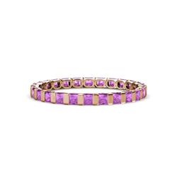 Clarissa Princess Cut Amethyst Eternity Band Princess Cut Amethyst ctw Channel Set Womens Eternity Ring Stackable K Rose Gold