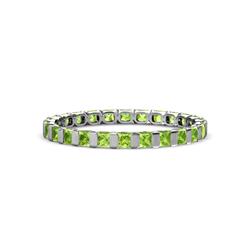 Clarissa Princess Cut Peridot Eternity Band Princess Cut Peridot ctw Channel Set Womens Eternity Ring Stackable K White Gold