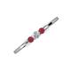 3 - Shirley 3.50 mm Round Diamond and Ruby Three Stone Engagement Ring 