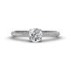 1 - Serina Classic Round Forever One Moissanite and Diamond 3 Row Micro Pave Shank Engagement Ring 