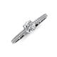 3 - Serina Classic Round Forever One Moissanite and Diamond 3 Row Micro Pave Shank Engagement Ring 