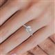 5 - Serina Classic Round Forever One Moissanite and Diamond 3 Row Micro Pave Shank Engagement Ring 