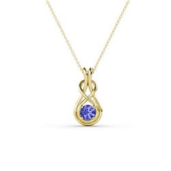 Amanda Round Tanzanite Solitaire Infinity Love Knot Pendant Necklace Round Tanzanite ct Womens Solitaire Infinity Love Knot Pendant Necklace K Yellow GoldIncluded Inches K Yellow Gold Chain