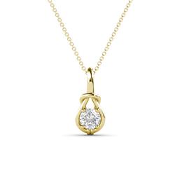 Caron Round White Sapphire Solitaire Love Knot Pendant Necklace Round White Sapphire ct Womens Solitaire Love Knot Pendant Necklace K Yellow GoldIncluded Inches K Yellow Gold Chain
