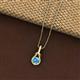 2 - Caron 5.00 mm Round Blue Topaz Solitaire Love Knot Pendant Necklace 