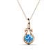 1 - Caron 5.00 mm Round Blue Topaz Solitaire Love Knot Pendant Necklace 