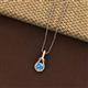 2 - Caron 5.00 mm Round Blue Topaz Solitaire Love Knot Pendant Necklace 