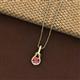 2 - Caron 5.00 mm Round Rhodolite Garnet Solitaire Love Knot Pendant Necklace 