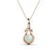 1 - Caron 5.00 mm Round Opal Solitaire Love Knot Pendant Necklace 