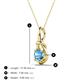 3 - Caron 5.00 mm Round Blue Topaz Solitaire Love Knot Pendant Necklace 