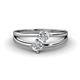 1 - Ria 0.50 ctw (4.00 mm) Round Natural Diamond Split Shank 2 Stone Engagement Ring 