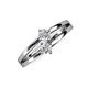 3 - Ria 0.50 ctw (4.00 mm) Round Natural Diamond Split Shank 2 Stone Engagement Ring 