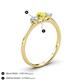 4 - Shirley 5.00 mm Round Yellow Diamond and Forever One Moissanite Three Stone Engagement Ring 