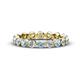 1 - Valerie 3.50 mm Aquamarine and Forever One Moissanite Eternity Band 