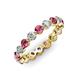 3 - Valerie 3.50 mm Pink Tourmaline and Forever One Moissanite Eternity Band 