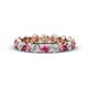 1 - Valerie 3.50 mm Pink Tourmaline and Forever One Moissanite Eternity Band 