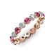 3 - Valerie 3.50 mm Pink Tourmaline and Forever One Moissanite Eternity Band 