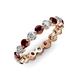 3 - Valerie 3.50 mm Red Garnet and Forever One Moissanite Eternity Band 