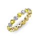 3 - Valerie 3.50 mm Yellow Sapphire and Forever One Moissanite Eternity Band 