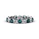 1 - Valerie 3.50 mm London Blue Topaz and Forever One Moissanite Eternity Band 