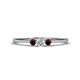 1 - Shirley 3.50 mm Round Lab Grown Diamond and Red Garnet Three Stone Engagement Ring 
