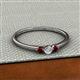 2 - Shirley 3.50 mm Round Lab Grown Diamond and Red Garnet Three Stone Engagement Ring 