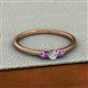 2 - Shirley 3.50 mm Round Lab Grown Diamond and Amethyst Three Stone Engagement Ring 