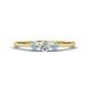 1 - Shirley 4.00 mm Round Lab Grown Diamond and Aquamarine Three Stone Engagement Ring 