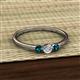 2 - Shirley 4.00 mm Round Blue and White Blue Diamond Three Stone Engagement Ring 