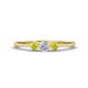 1 - Shirley 4.00 mm Round Yellow and White Yellow Diamond Three Stone Engagement Ring 