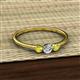 2 - Shirley 4.00 mm Round Yellow and White Yellow Diamond Three Stone Engagement Ring 