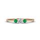 1 - Shirley 4.00 mm Round Lab Grown Diamond and Emerald Three Stone Engagement Ring 