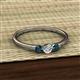 2 - Shirley 4.00 mm Round Lab Grown Diamond and London Blue Topaz Three Stone Engagement Ring 