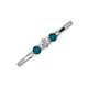 3 - Shirley 4.00 mm Round Lab Grown Diamond and London Blue Topaz Three Stone Engagement Ring 