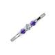 3 - Shirley 4.00 mm Round Lab Grown Diamond and Iolite Three Stone Engagement Ring 