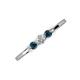 3 - Shirley 4.00 mm Round Blue and White Blue Diamond Three Stone Engagement Ring 