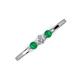 3 - Shirley 4.00 mm Round Lab Grown Diamond and Emerald Three Stone Engagement Ring 