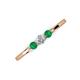 3 - Shirley 4.00 mm Round Lab Grown Diamond and Emerald Three Stone Engagement Ring 