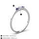 4 - Shirley 4.00 mm Round Lab Grown Diamond and Iolite Three Stone Engagement Ring 